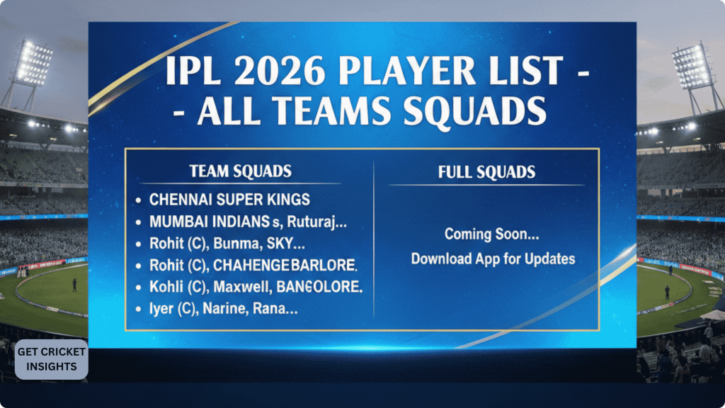 IPL 2026 Player List