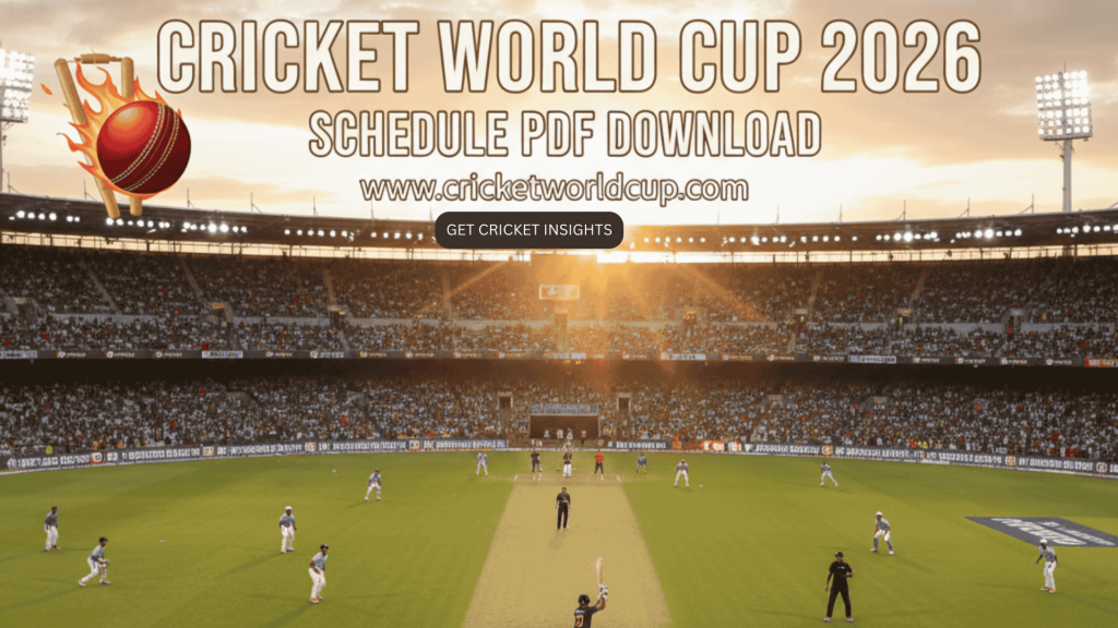 Cricket World Cup 2026 Schedule PDF Download 