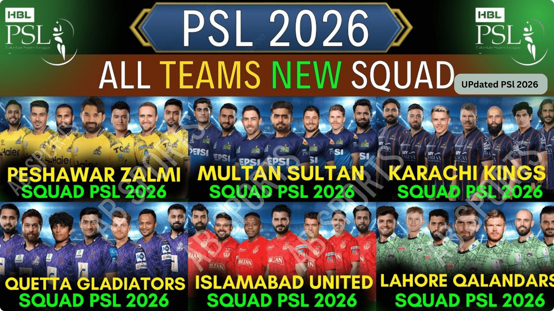 PSL 2026 Squad Details