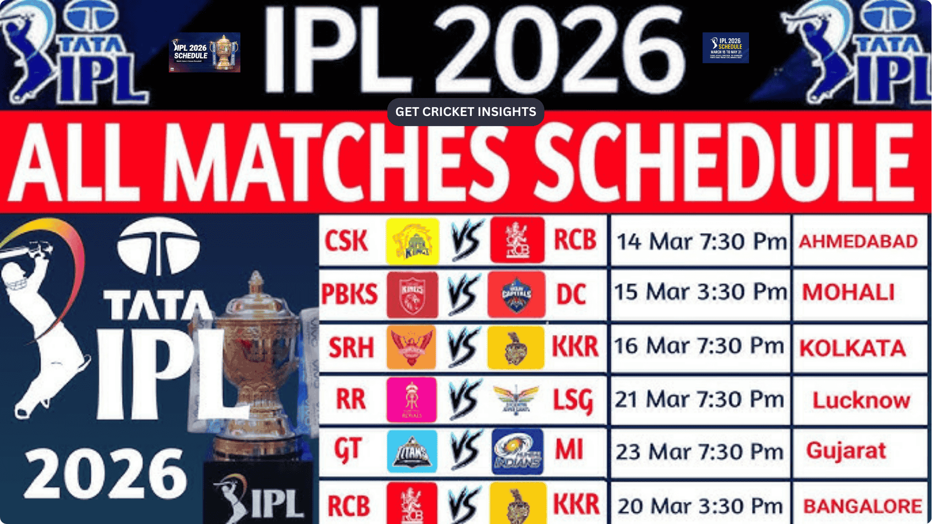 IPL 2026 Match List