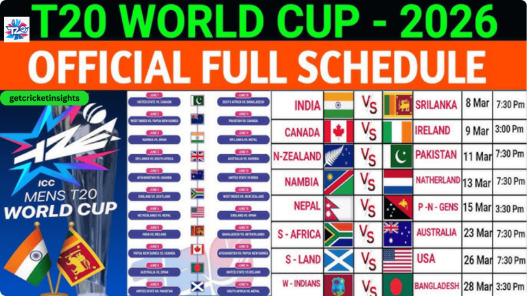 Cricket World Cup 2026 Match List PDF
